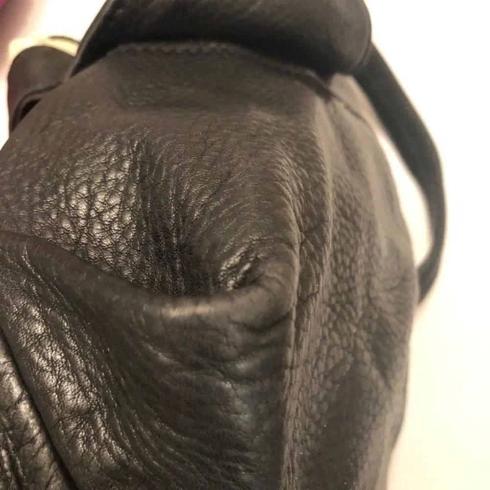 Michael kors black leather hobo bag purse